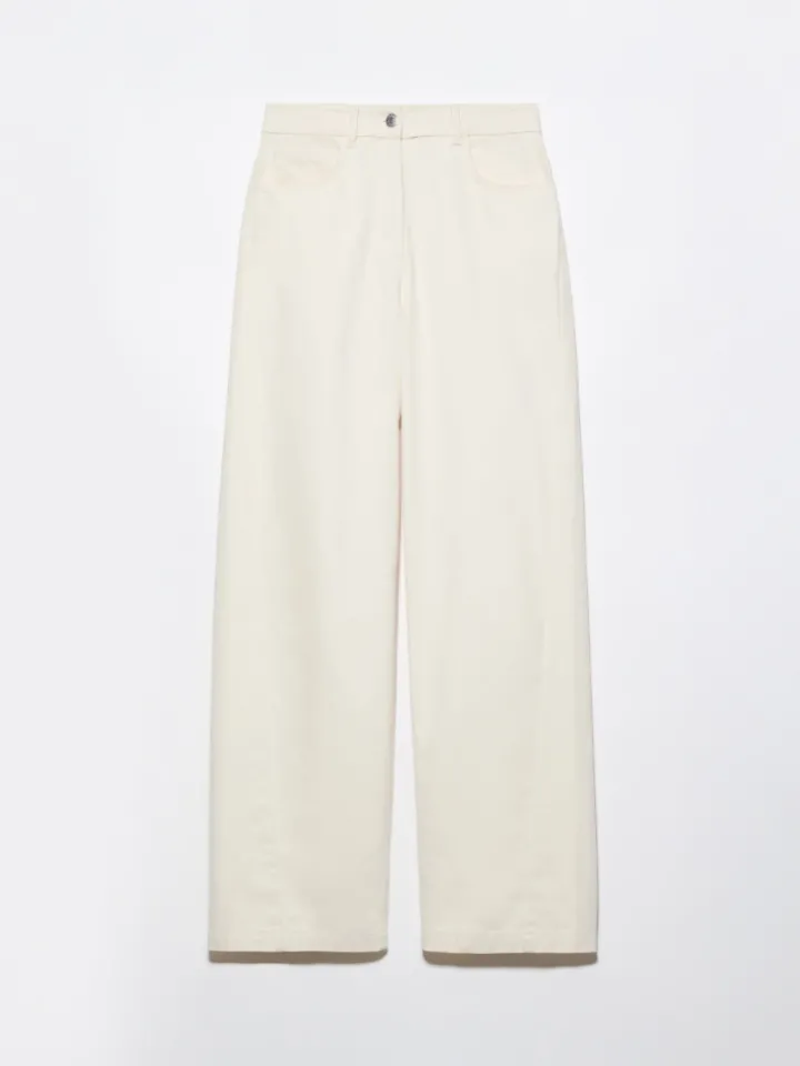 Cotton-drill trousers - milk