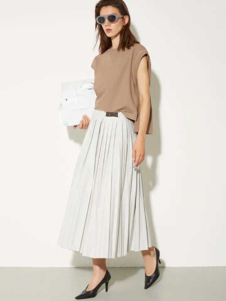 Cotton-fleece and poplin gilet - mud