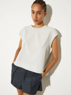 Cotton-fleece and poplin gilet - grey