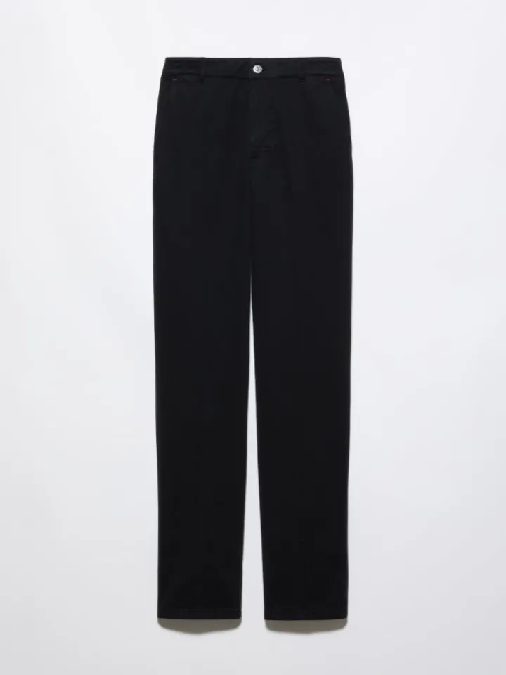 Cotton-gabardine trousers - black