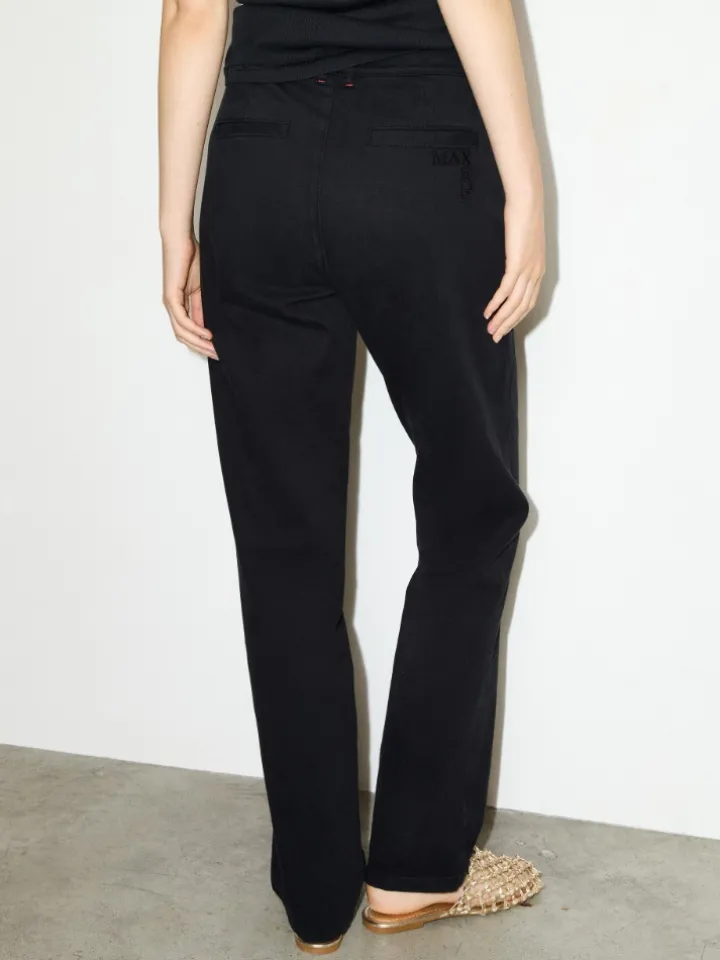 Cotton-gabardine trousers - black