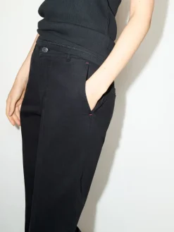 Cotton-gabardine trousers - black