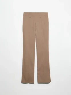 Cotton-gabardine trousers - cocoa