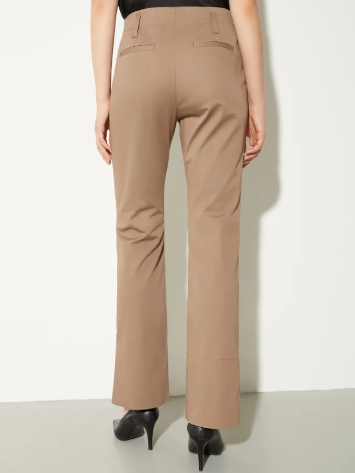 Cotton-gabardine trousers - cocoa