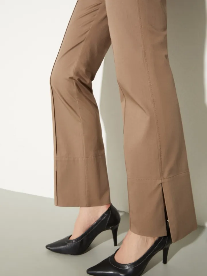 Cotton-gabardine trousers - cocoa
