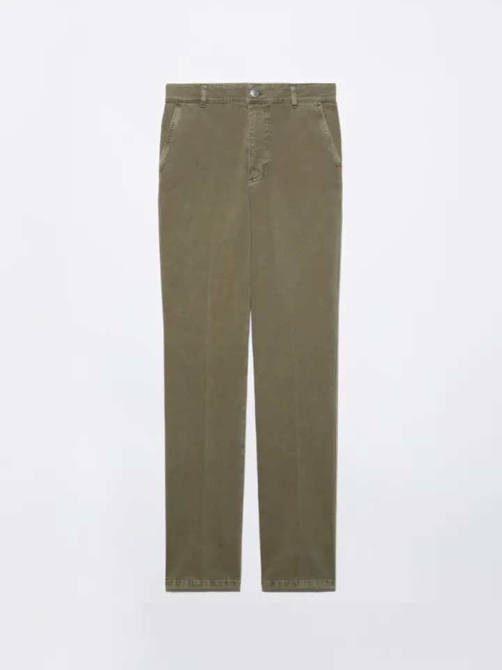 Cotton-gabardine trousers - military green