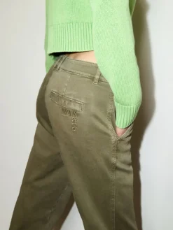Cotton-gabardine trousers - military green