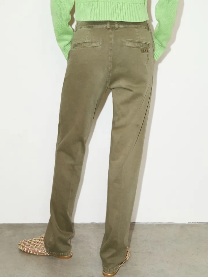 Cotton-gabardine trousers - military green