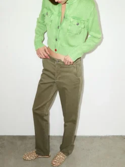 Cotton-gabardine trousers - military green