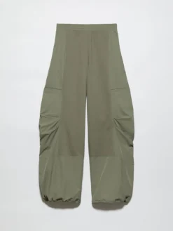 Cotton-jersey and nylon joggers - sage