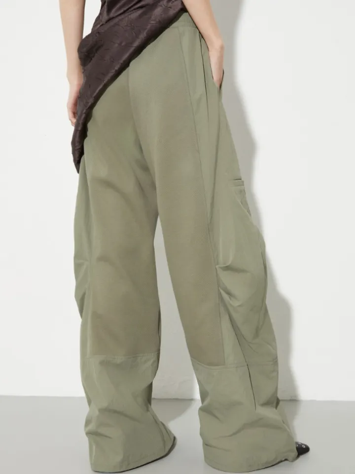 Cotton-jersey and nylon joggers - sage