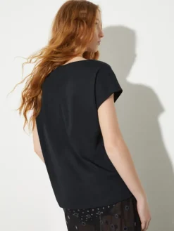 Cotton jersey T-shirt - black