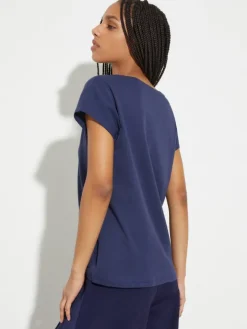 Cotton jersey T-shirt - ultramarine