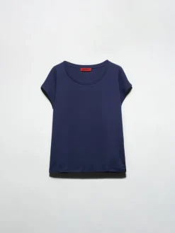 Cotton jersey T-shirt - ultramarine