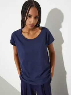 Cotton jersey T-shirt - ultramarine