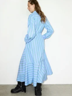 Cotton-poplin shirt dress - light blue