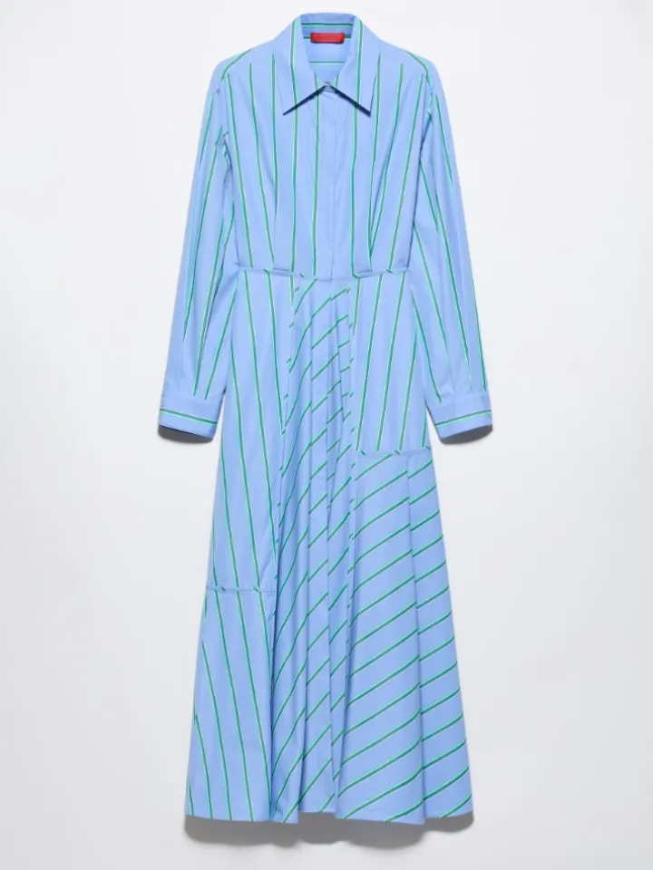 Cotton-poplin shirt dress - light blue
