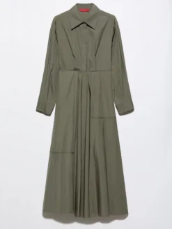 Cotton-poplin shirt dress - loden green