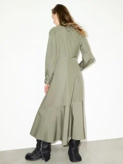Cotton-poplin shirt dress - loden green