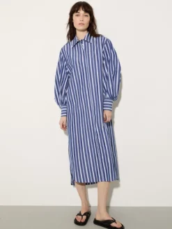 Cotton-poplin shirt dress - navy