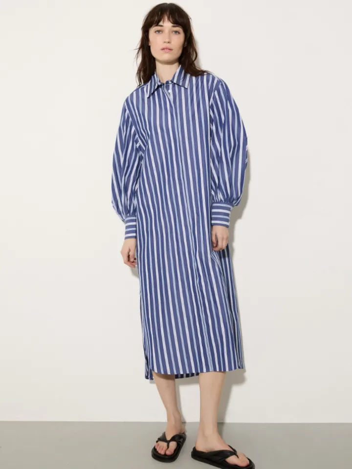 Cotton-poplin shirt dress - navy