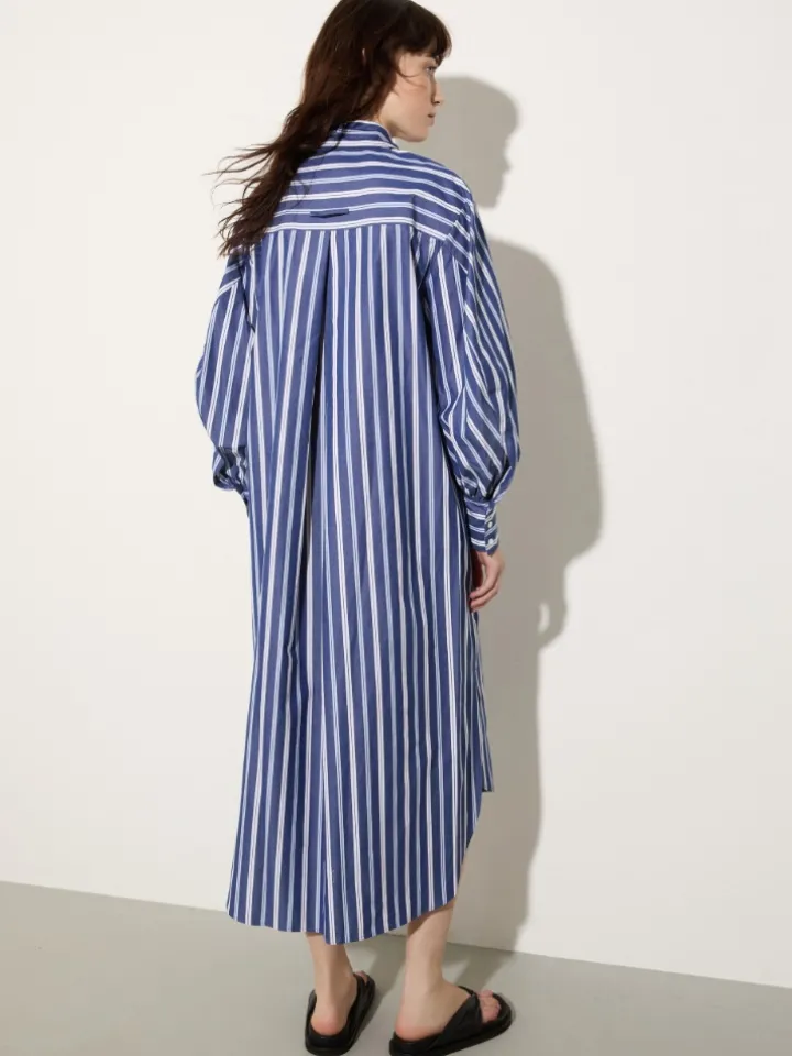 Cotton-poplin shirt dress - navy