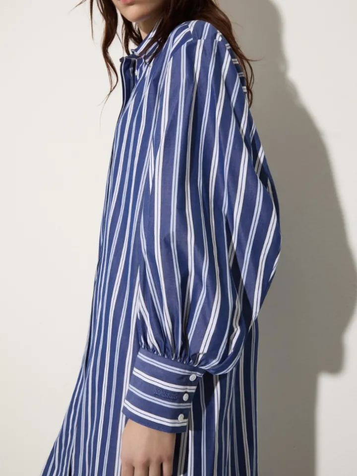 Cotton-poplin shirt dress - navy