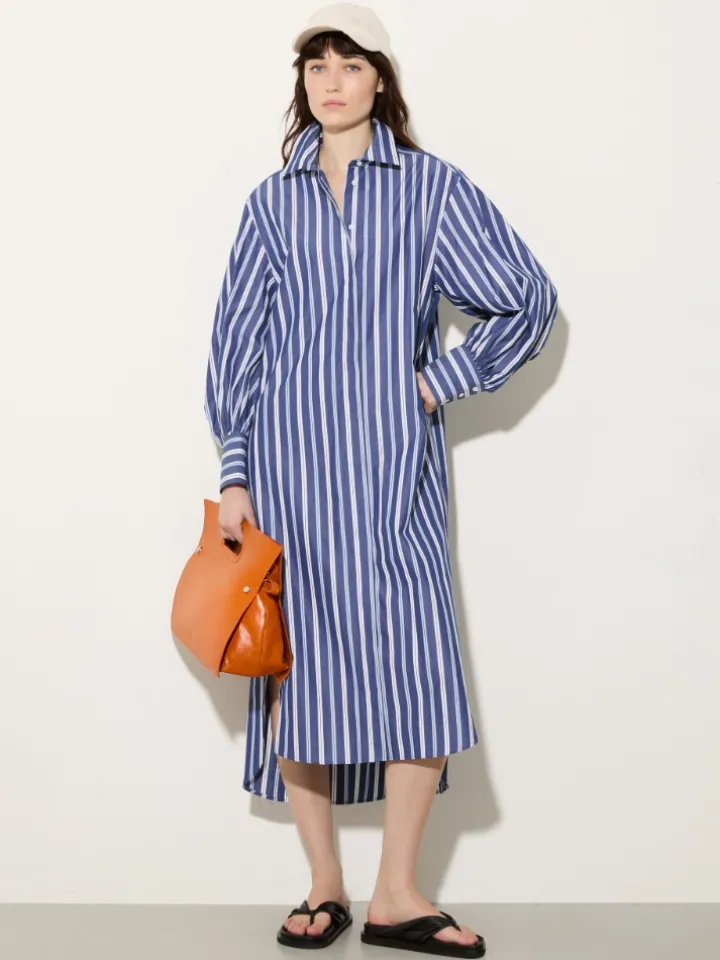 Cotton-poplin shirt dress - navy