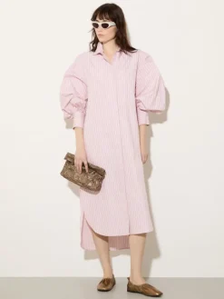 Cotton-poplin shirt dress - powder