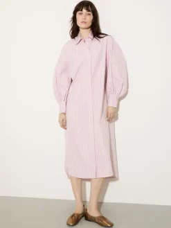 Cotton-poplin shirt dress - powder