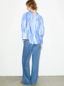 Cotton-poplin shirt - light blue