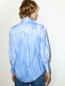 Cotton-poplin shirt - light blue