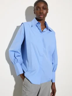 Cotton poplin shirt - light blue