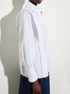 Cotton poplin shirt - white