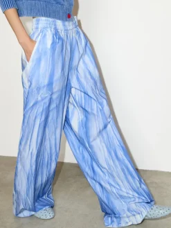 Cotton-poplin trousers - light blue