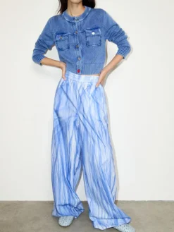 Cotton-poplin trousers - light blue