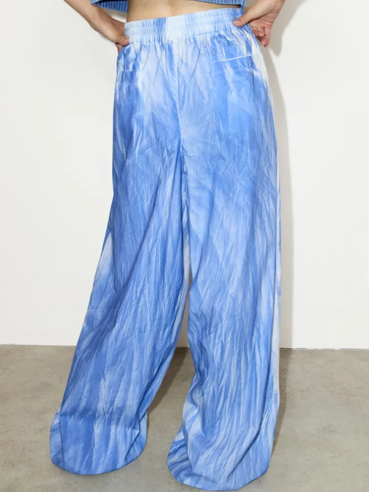 Cotton-poplin trousers - light blue