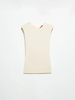 Crepe-jersey top - ivory