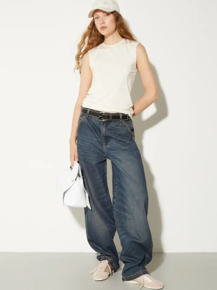 Crepe-jersey top - ivory