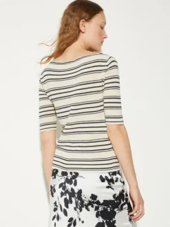Crepe knitted T-shirt - wool white
