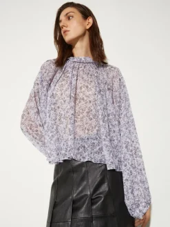 Crepon circle shirt - aubergine