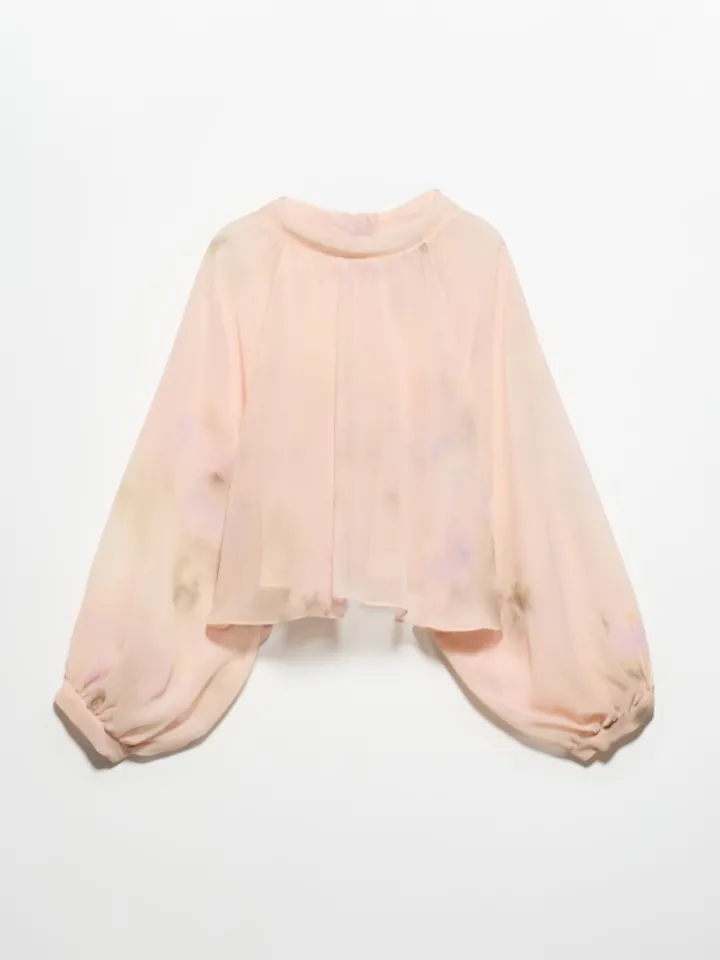Crepon circle shirt - peach