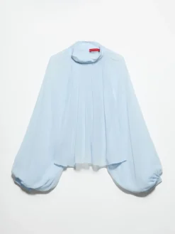 Crepon circle shirt - sky-blue