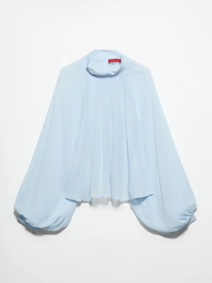 Crepon circle shirt - sky-blue
