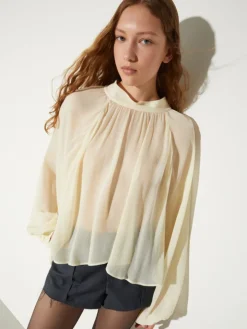 Crepon circle shirt - vanilla