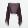 Crepon shrug - aubergine