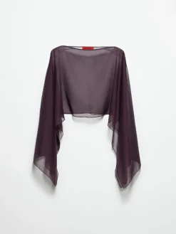 Crepon shrug - aubergine