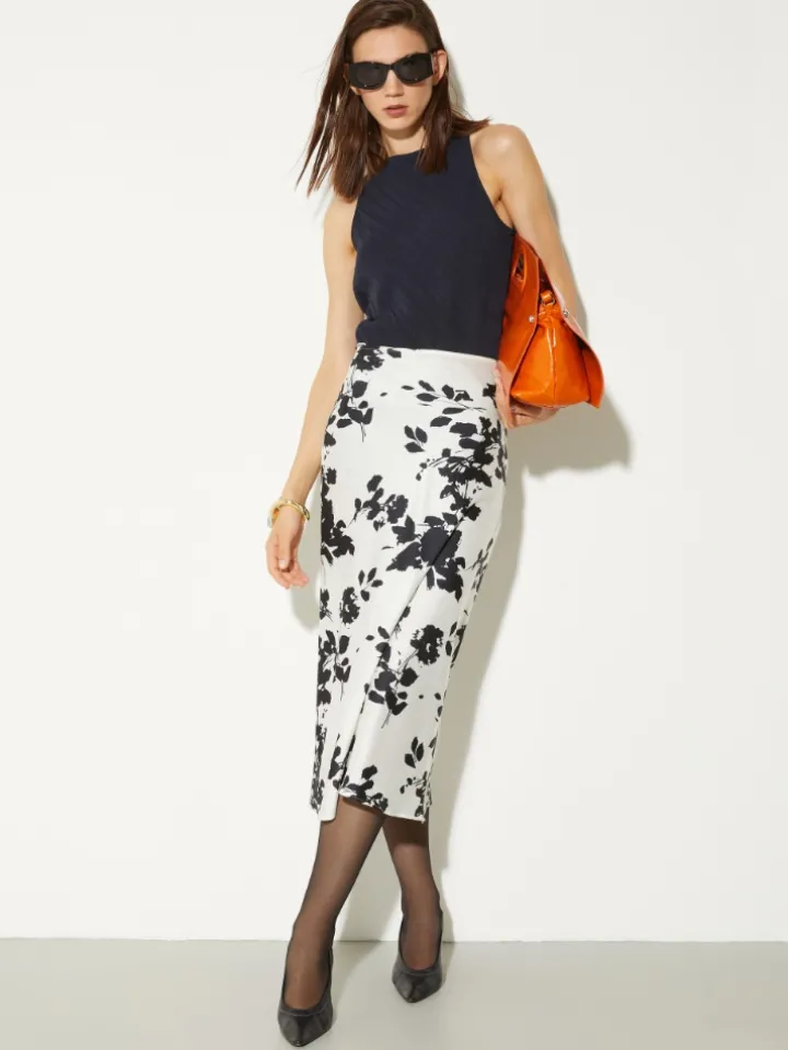 Crinkled envers-satin top - midnightblue