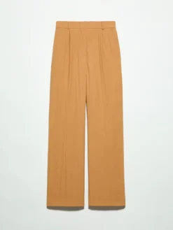 Crinkled envers-satin trousers - terra cotta