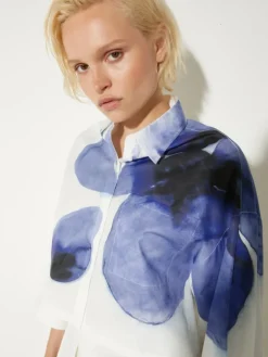 Cropped cotton-poplin shirt - cream
